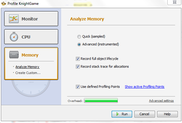 Opening Profiler